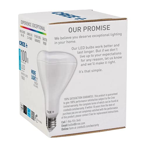 Крушка Cree Lighting Изключителна серия BR30, Led лампа с регулируема яркост от 5000 До 100 W + 1400 Лумена, Дневна светлина, 1 Опаковка