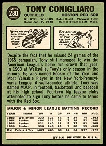 1967 Topps # 280 Тони Конильяро на Бостън Ред Сокс (Бейзболна картичка) ДОБЪР Ред Сокс