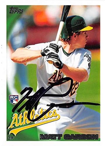 Autograph Warehouse 650134 Бейзболна картичка на Мат Карсона с автограф - Oakland Athletics RC 2010 Topps -