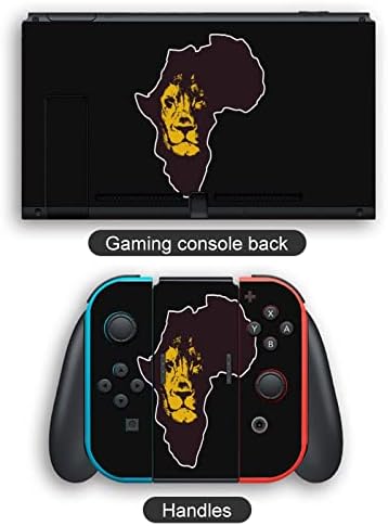 Карта на Африка със стикер на кожата Lion Switch Симпатичен модел, защитно фолио за кожа, тънка стикер на корицата, която е съвместима с Switch Lite