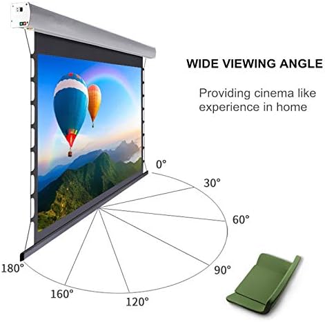LMMDDP 16:9 4k Мотор натяжной прожекционен екран с черен кристал ALR Прожекционен екран за домашно кино (размер: