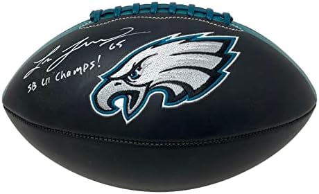 Lane Джонсън Подписа Футболна топка с Черен Логото на Philadelphia Eagles SB Champs JSA Holo - Футболни топки С Автографи