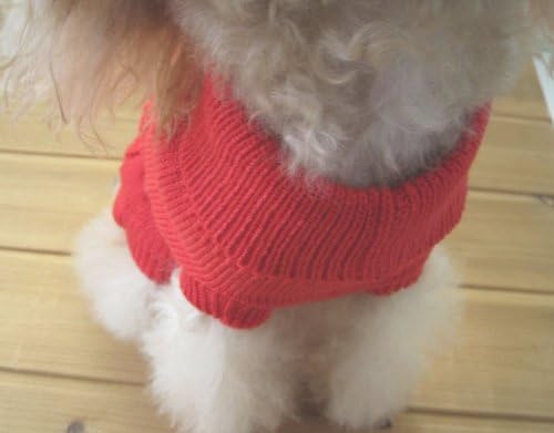 Класически Поло Tangpan, Пуловер за домашните кучета от сламени въжета (Червено, M)