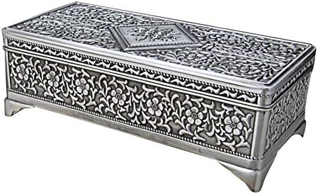 DEKIKA Мини изискана кутия за съхранение на бижута, кутия за украшения, европейски стил ретро правоъгълна изискана ковчег за бижута, метални домакински плот, сватбена