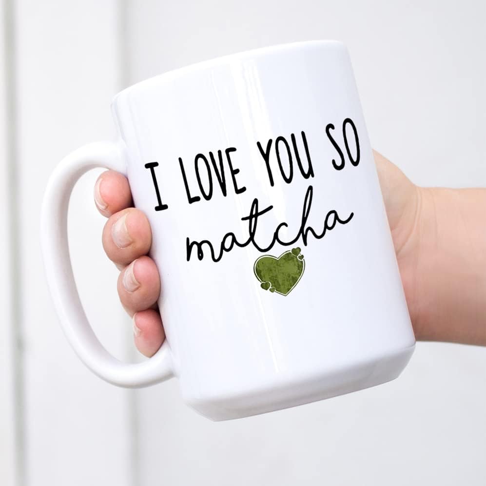 Чаша за любителите на Мача, О, аз Толкова Те обичам, Подарък Чаша за чай Мач, Чаша за Зелен Чай, утайка от чаша, чаша за подаръци, Подаръци за любителите на Мача, чаша з?