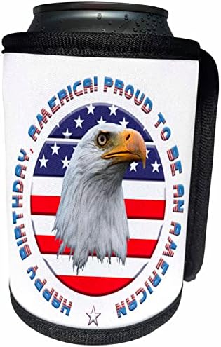 3росите американски флаг, белоголового орлана. Патриотичен подарък Щастлив. - Опаковки за бутилки-охладители (cc-362807-1)