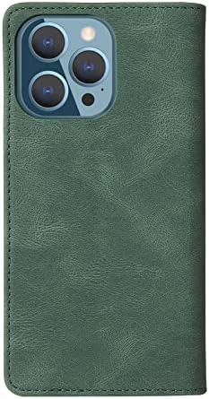Кожен калъф KOAHS за iPhone 14/14 Pro/14 Plus/14 Pro Max, Магнитен Панти чанта-портфейл с държач за карти, Стойка, Калъф за телефон от изкуствена кожа с RFID заключване, Зелен, 14 6,1
