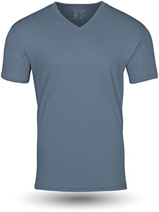 Тениска Fresh Clean Tees Wedgewood с V-образно деколте за мъже е Мека и облегающая Мъжка тениска с V-Образно деколте - Памучен Поли-смес - Тениска премиум-клас С предварително сви
