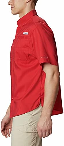 Мъжка риза Tamiami с къс ръкав Columbia NCAA Охайо Buckeyes, XLT, OS - Наситено червено