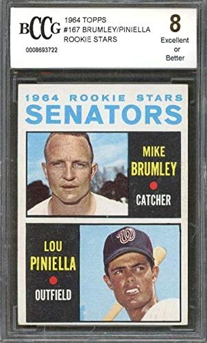 Майк Брамли / Лу Пиньелла Карта начинаещ 1964 Topps #167 Senators БГД BCCG 8 - Бейзболни картички за начинаещи