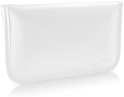 Калъф BoxWave, който е Съвместим с Нас TC20 (Case by BoxWave) - Луксозни Кожена чанта-месинджър, чанта-плик от изкуствена кожа за Zebra TC20 - цвят Слонова кост, Бял