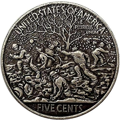Американски Скитащи Монети С Релефни Коледен Снежен Човек Античен Мед Старата Сребърен Медал Са Подбрани Медна