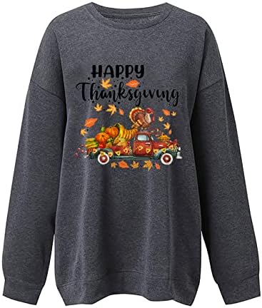 Пуловер с кръгло деколте За момичета, Блузи, Празнична Блуза за Хелоуин, Деня на Благодарността, Тиква с Дълъг