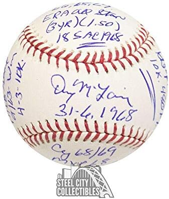 Официален бейзболен клуб MLB с автограф Дени Маклейна - PSA/ DNA COA 16 Надписи - Бейзболни топки с автографи