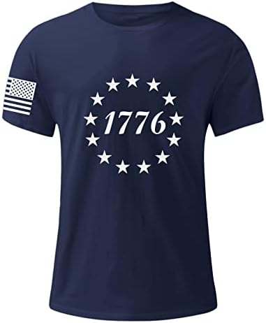 RUIRUILICO Патриотични Тениски за Мъже, 4 юли, Американското Знаме, Летни Ежедневни Ризи с Къс Ръкав и Графичен
