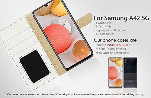 за Samsung A42, за Samsung Galaxy A42 5G, Дизайнерски Калъф-портфейл с панти капак за телефон, A22018 Rainbow