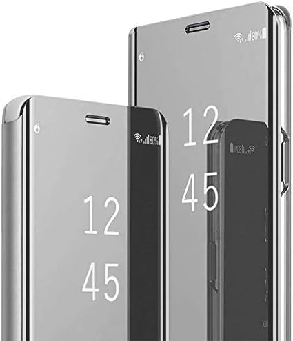 съвместим с vivioi калъф Samsung Galaxy Note 10 Plus, Кожен калъф с панти капак, Прозрачно Огледало за обратно