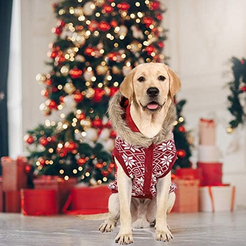 EMUST Коледни Пуловери за кучета от малки, Средни Кучета, Дебели Вязаный Руно, Коледен Елен, Празнична Зимна