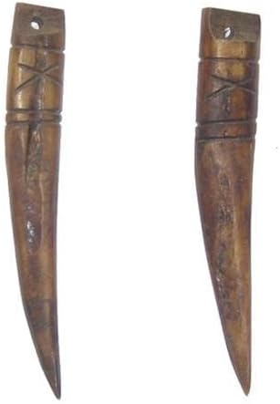 Висулка във формата на костен зъб в стила на батика под формата на звезди от мъниста (комплект от 2 броя)