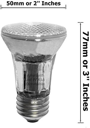 Led лампа Anyray PAR16 е с регулируема яркост, Среден винт E26, 5 W, ярък (студено бяло 6000 К)