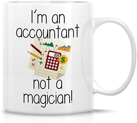 Забавна Чаша за Retreez - Аз съм Счетоводител, а не Магьосник! Керамични чаши за Кафе с обем 11 грама - Забавни,