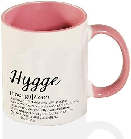 В два цвята Черна утайка от Чаша Hygge, Забавна Кафеена Чаша Hygge Definition, Подарък Чаена Чаша 11 грама