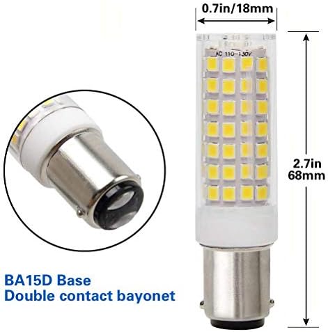 Led лампа с Байонетным основание BA15D 120 Волта, което е равно на халогенни Лампи с Мощност 7 W - 75 W Заменя Прозрачна лампа JD Тип T3/T4, Дневна светлина 6000 До за Окачени Венти?