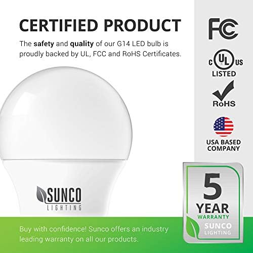 Sunco E12 Led лампа Candelabra 4000K Студен цвят бял, 5 W, еквивалент на 40 W, 450 LM, Малката основа с винт Едисон E12, без прекъсване, Мат, Кръгли Декоративни лампи G14 Globe за тоалетна маси?