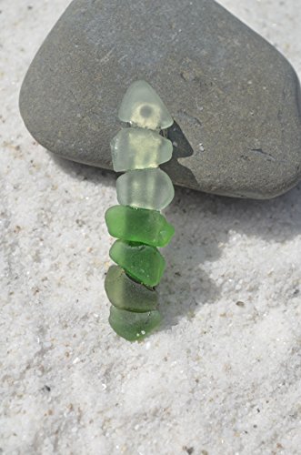 Френска шнола за коса от плажа стъкло истински нюанси на зелено - 60 мм