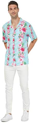 Подходяща Семейна Хавайски облекло Luau за Мъже И Жени За Момичета и Момчета с розов цвят, цвят на Лозаро-винарски Хибискус, Тюркоаз