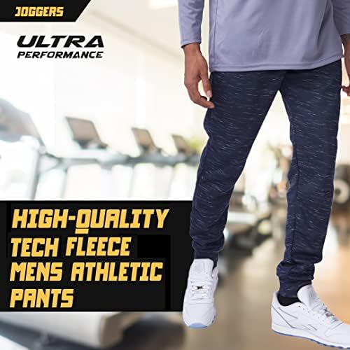 Ultra Performance 3 Опаковки мъжки Джоггеров за бягане, Мъжки Спортни панталони с джобове за мъже, Малки - 5X