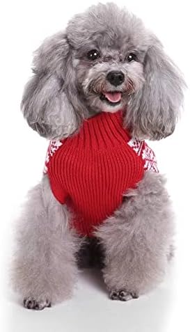 Класически Коледни Червени Пуловери за Кучета, Зимни Плетива За Домашни Любимци, Коледно Облекло, Класически