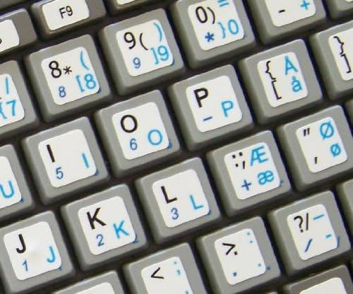 4Keyboard Датско-Английски Клавиатура за Нетбук Разположението на Надписите върху клавиатурата на Бял Фон