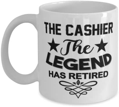 Чаша за Касата, Легендата се пенсионирах, Нови Уникални Идеи за Подаръци за Касата, Чаена Чаша, Чаена Чаша Бял