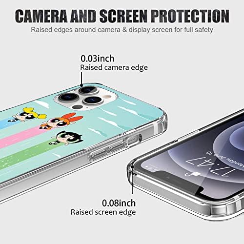 Забавен калъф JTBBY за мъже/жени/ Момичета / момчета, прозрачен Мек калъф от TPU с 4 ъгли противоударной защита (Powerpuff-Сладурско-Girls), iPhone 13 Pro Max (6,7 инча)