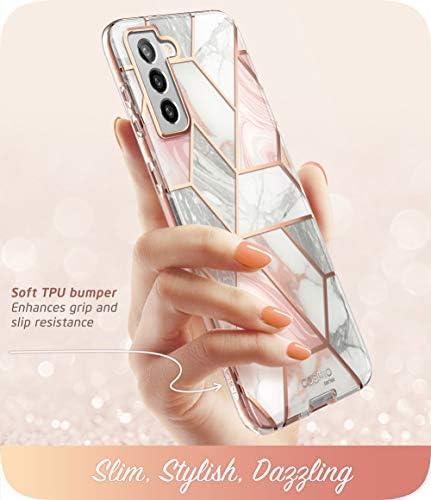 калъф серия i-Blason Cosmo за Samsung Galaxy S21 5G 6,2 , Тънък, Стилен Защитен калъф за цялата корпуса Без вградена защитно фолио за екрана (мрамор)
