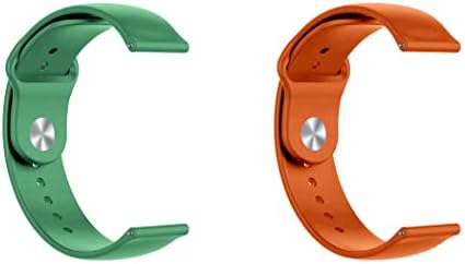 Быстросъемный каишка за часовник ONE ECHELON, съвместим със силикон каишка за часовник Garmin Forerunner 745 със заключване на бутона в опаковка 2 (зелен и оранжев)