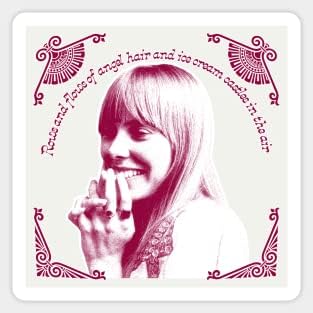 Vinyl стикер Joni Mitchell - Дизайн на фен арт в ретро стил на 1970- Етикети Vinyl Стикер За Лаптоп, Етикет