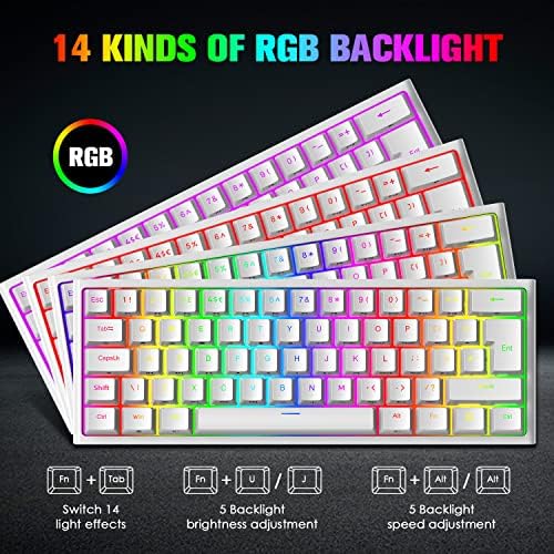 Комбинирана детска клавиатура, мишка и подложка за мишка 60% в Комплекта на кабелната RGB осветление 3 в 1 с