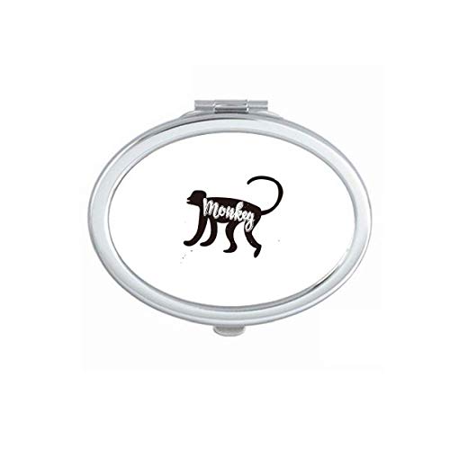 Маймуна Черно-Бяло Огледало За Животни Портативен Сгъваем Ръчен Грим Двойни Странични Очила