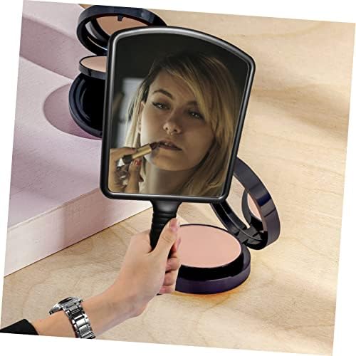 Квадратно огледало Beavorty с Дръжка Огледало за Тоалетка Масичка За Грим Складное Огледало Черно Огледало за