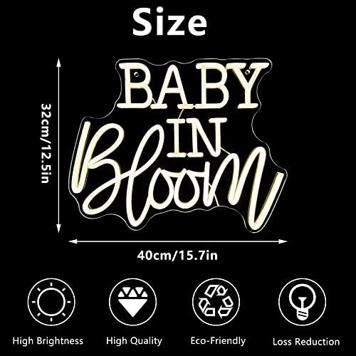 Неонова реклама с Baby In Bloom, Персонални Декор на Цвете на фона на детската душа, Изработени по поръчка Неонова