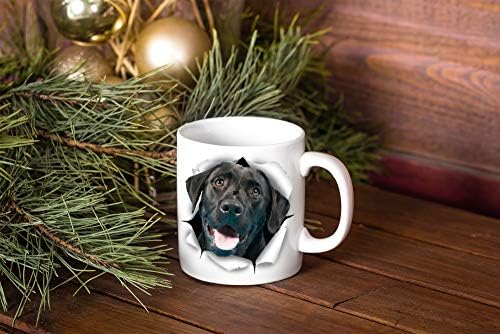 Симпатична черна чаша за лабрадор - Керамични забавно кафеена чаша - Идеален подарък за фен на кучета - Скъпа