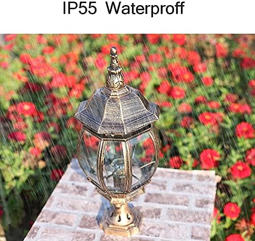 PHITTA IP55 Водоустойчив Стъклена лампа E27 Традиционната Европейска Реколта Градинска Колона от лят под налягане