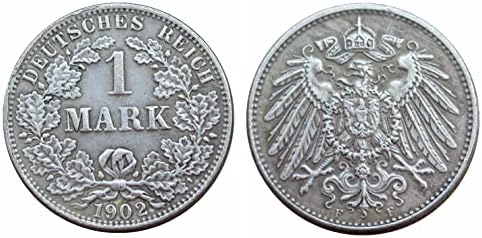 Немска Възпоменателна Монета в 1 на Марката през 1902 г. ADEFGJ, Чуждестранна Копие, сребърно покритие Възпоменателна