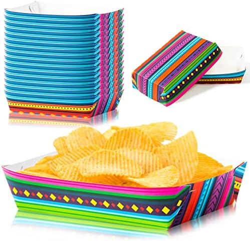 50шт Мексикански подноси за храна Цветни Хартиени подложки за Начо Многократно за съхранение на продукти, които