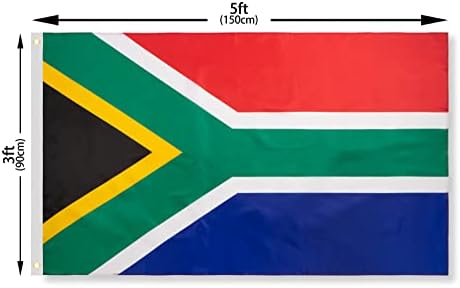 Флаг на Южна Африка DANF от Полиестер с дебелина 3x5 Метра, Устойчив На Избледняване, Месингови Втулки, Платно