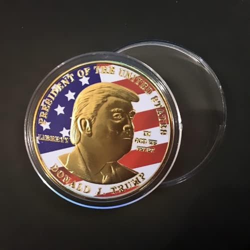 45-ия Президент на САЩ Тръмп Цвят Боя Възпоменателна Монета Златни Монети, Сребърни монети Challenge Монети,