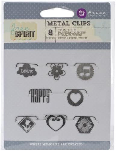 Метални Кламери за хартия Prima Marketing Free Spirit, 8 броя в опаковка