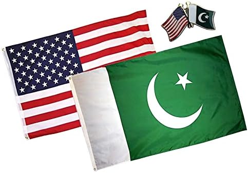 Нов Разход Флаг на САЩ и Пакистан 2x3 2 'x3' за украса на Хартата и на Приятелството на Ревера - Брошки и Нитове
